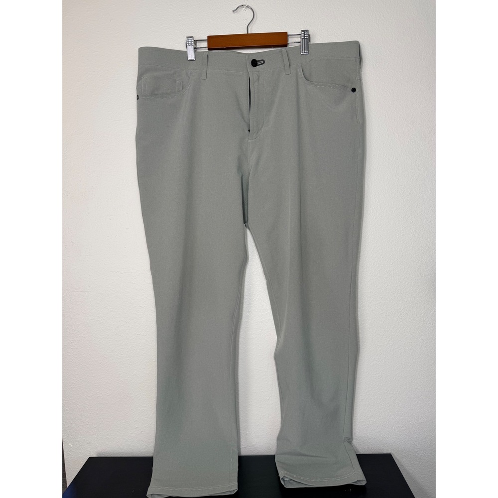 Public Rec All Day Every Day Pants Mens 38/32 Light Grey Straight Leg Trousers - Picture 2 of 6